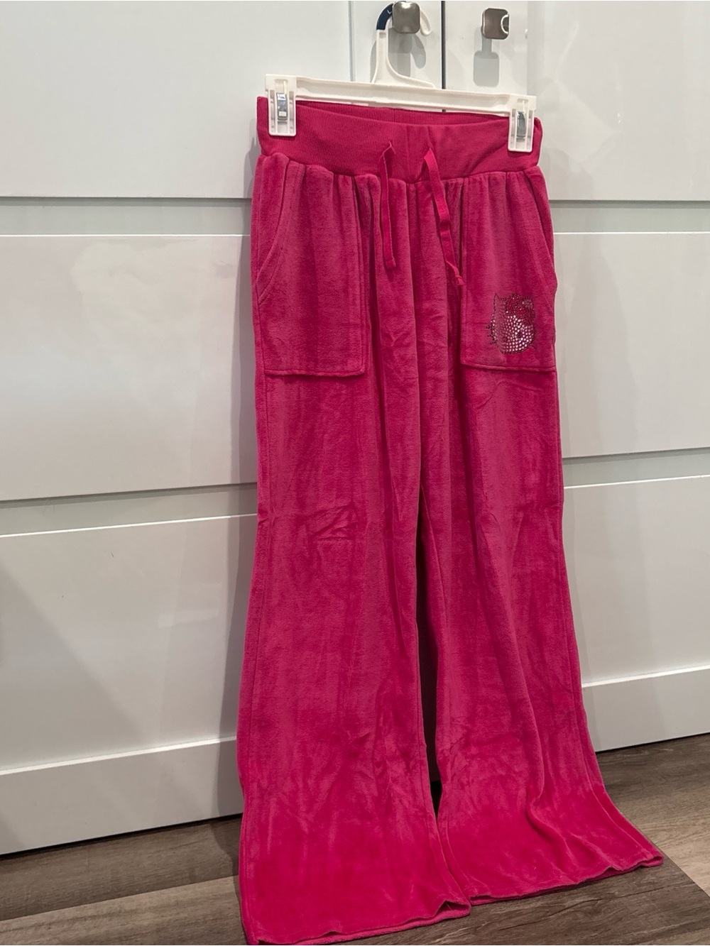 Universal Pink Velour Lounge Pants with Drawstring Waist